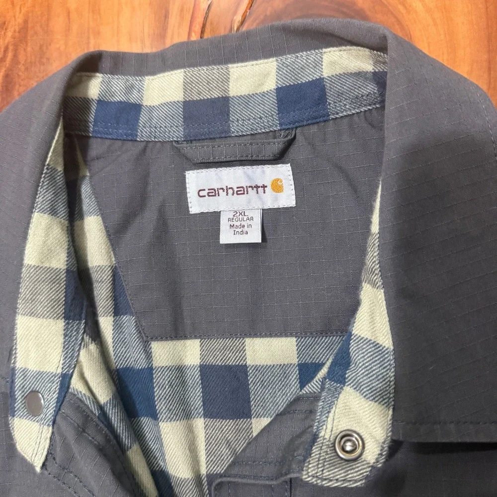 Carhartt Jacket Mens 2XL XXL Ripstop Chore Flannel Lined Snap 104146 Coat S3-11